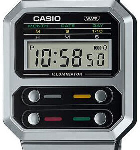Casio Damklocka A100WE-1AEF Vintage LCD/Stål
