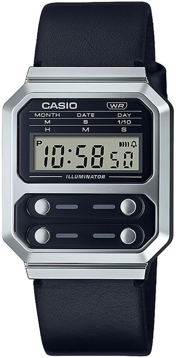 Casio Damklocka A100WEL-1AEF Vintage LCD/Läder