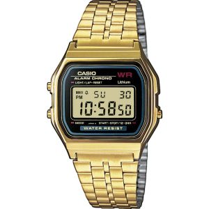 Casio Kvarts Armbandsur A159WGEA-1EF (L x B x H) 36.8 x 32.2 x 8.2 mm Guld Kapslingsmaterial=Harts Material (Armband)=Rostfritt stål