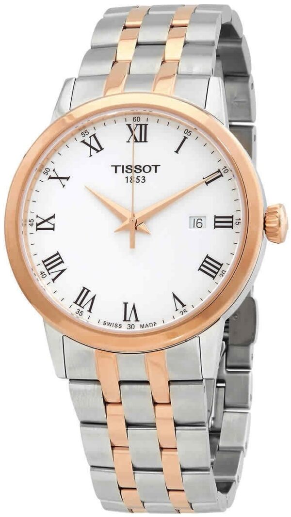 Tissot Herrklocka T129.410.22.013.00 T-Classic Vit/Roséguldstonat